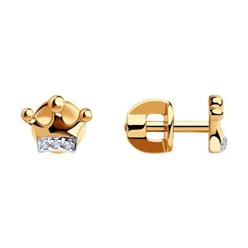 Серьги из золота с фианитами (Арт.028257)