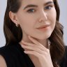 Серьги золотые пробы 585 с изумрудом гидротермальным (Арт.729167)