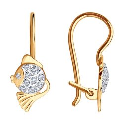 Серьги из золота с фианитами (Арт.029431)