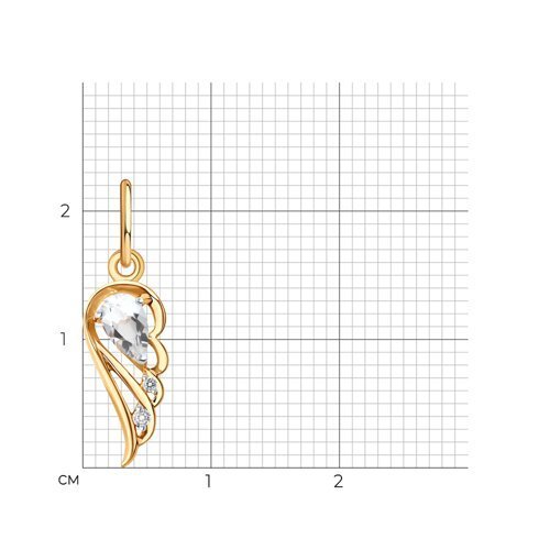 Подвеска золотая пробы 585 с топазом (Арт.732967)