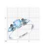 Кольцо золотое пробы 585 с миксом камней (Арт.714995-3)