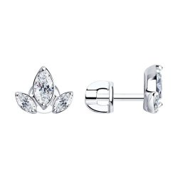 Серьги из серебра с фианитами (Арт.94024966)