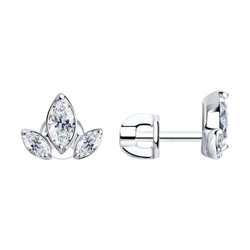 Серьги из серебра с фианитами (Арт.94024966)