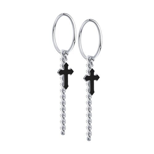 Серьги из серебра с эмалью (Арт.94025129)