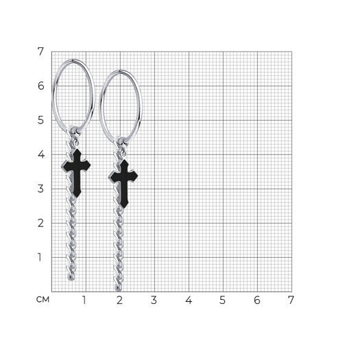 Серьги из серебра с эмалью (Арт.94025129)