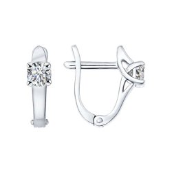 Серьги из серебра с фианитами (Арт.94025676)