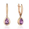 Серьги золотые с аметистом «Капля сумерек» Estet (арт.01С3115340-2)
