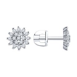 Серьги из серебра с фианитами (Арт.94025794)
