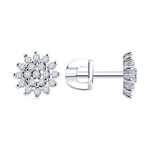 Серьги из серебра с фианитами (Арт.94025794)