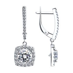 Серьги из серебра с фианитами (Арт.94026013)