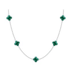 Колье из серебра с малахитами (Арт.83070070)