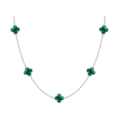 Колье из серебра с малахитами (Арт.83070070)