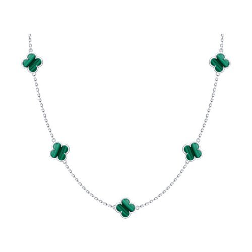 Колье из серебра с малахитами (Арт.83070070)