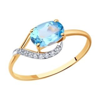 Кольцо золотое с топазом «Небесная Грация» SOKOLOV (арт.716833)