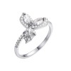 Кольцо серебряное с фианитом «Flower Leaf» Fresh Jewelry (арт.CZ-R01051-X-W-W-X-W)