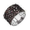 Кольцо серебряное с фианитами «Brown Shine» Fresh Jewelry (арт.CZ-R02719-X-WB-X-X-BR)