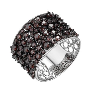 Кольцо серебряное с фианитами «Brown Shine» Fresh Jewelry (арт.CZ-R02719-X-WB-X-X-BR)
