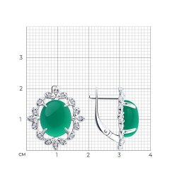 Серьги из серебра с агатами и фианитами (Арт.92023120) Серьги из серебра с агатами и фианитами (Арт.92023120)