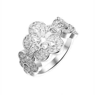 Кольцо с фианитами «Blossom Shine» из серебра 925, Fresh Jewelry (арт.CZ-R05260-X-W-X-X-W)