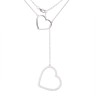 Ожерелье серебряное с белой вставкой «Двойное Сердце Universe» Fresh Jewelry (арт.Gl-N02556-X-W-X-X-W)