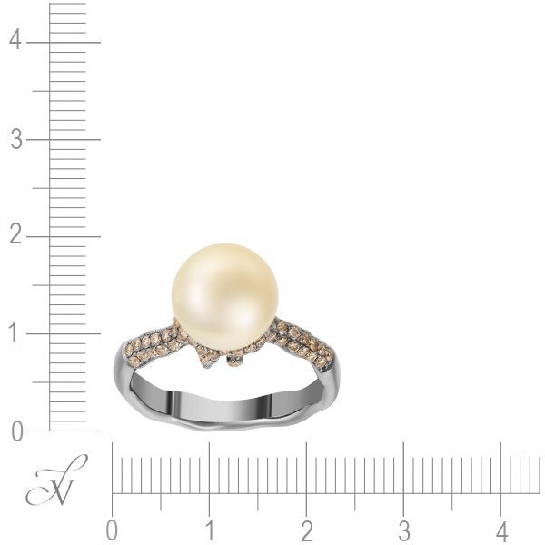 Кольцо из золота с бриллиантом и жемчугом (Арт.456752_dn_gnwp_blk)