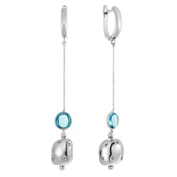 Серьги из серебра с куб. цирконием и ситаллом (Арт.rb-e344-3-x-w-ob34-x-w)