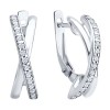 Серьги из серебра с фианитами «Игра линий» Соколов (арт.94-120-00029-1)