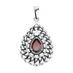 Подвеска из серебра с гранатом (Арт.95-330-01727-1)