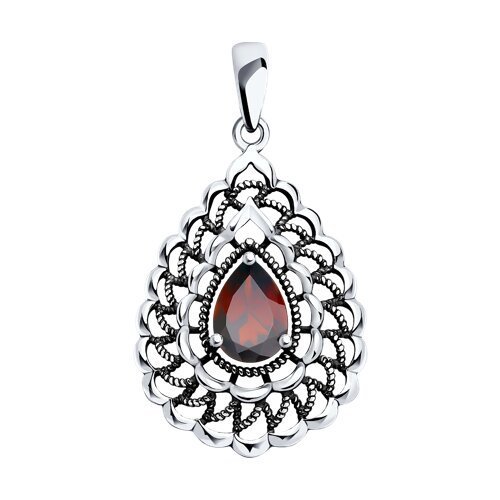 Подвеска из серебра с гранатом (Арт.95-330-01727-1)