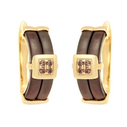 Серьги из серебра с керамикой и куб. цирконием (Арт.tm-e00662-br-l-x-x-db)