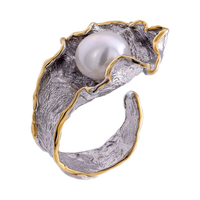 Серебряное кольцо BEAVERS с жемчугом 1447j