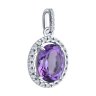Подвеска из серебра с аметистом и фианитами (Арт.94-330-02647-2)