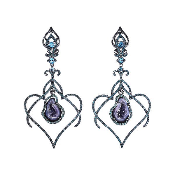 Серьги из золота с бриллиантом и топазом (Арт.me31458-abl-lnbt-skbt1_b_sr_dl_bt_j_blk)