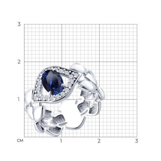 Кольцо из серебра с фианитами «Синий Лист» Соколов (арт.94014698)