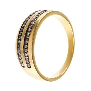 Кольцо из золота с коричневыми бриллиантами «Три Линии Света» MyJewels (арт.MR82326A-BR-YG)