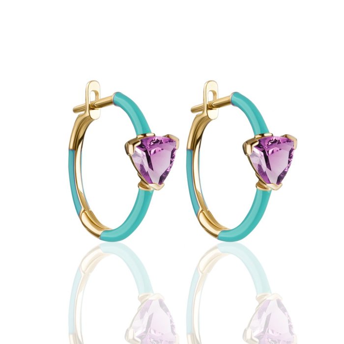 Серьги из золота с аметистом Русские Самоцветы (Арт.88845)