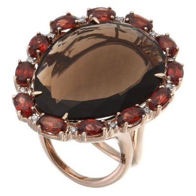 Кольцо из золота с бриллиантом и гранатом (Арт.r1321p102d-m-gr1_ko_gr_sq_pink)