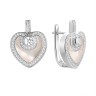 Серьги серебряные с жемчугом и фианитами «Heart Shine» My Jewels (арт.PI-E05154-X-W-PN-X-W)