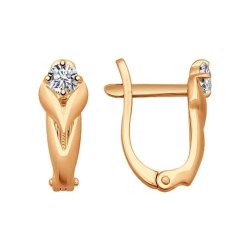 Серьги из золочёного серебра с фианитами (Арт.93020640)