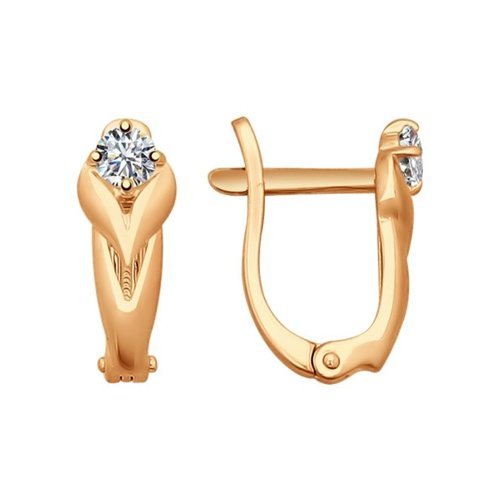Серьги из золочёного серебра с фианитами (Арт.93020640)