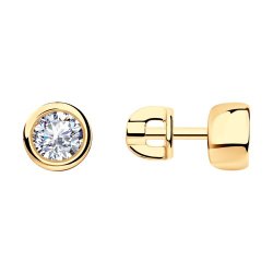 Серьги из золочёного серебра с фианитами (Арт.93021215)