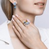 Серьги из серебра с эмалью и фианитами «Цветы Неба» SOKOLOV (арт.94023340)