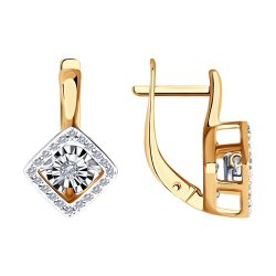 Серьги из комбинированного золота с бриллиантами (Арт.51-220-01265-1)