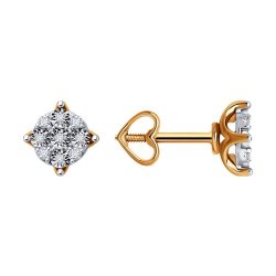 Серьги из комбинированного золота с бриллиантами (Арт.51-222-01792-1)