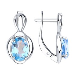 Серьги из серебра с топазами (Арт.94-320-00604-1)