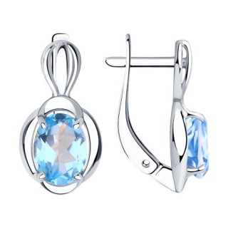 Серьги из серебра с топазом «Небесное сияние» Соколов (арт.94-320-00604-1)