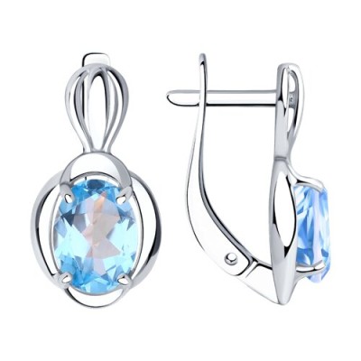 Серьги из серебра с топазом «Небесное сияние» Соколов (арт.94-320-00604-1)