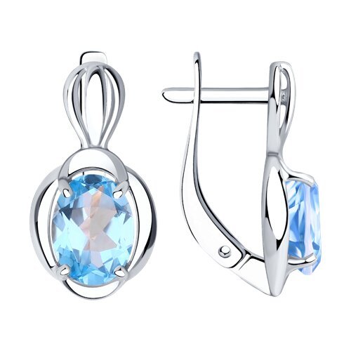 Серьги из серебра с топазами (Арт.94-320-00604-1)