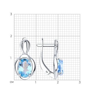 Серьги из серебра с топазом «Небесное сияние» Соколов (арт.94-320-00604-1)