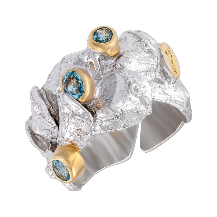 Серебряное кольцо BEAVERS с топазом 1152t